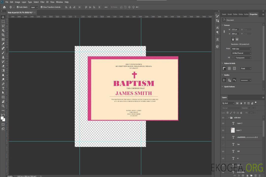 Certificat de baptême aux États-Unis template Certificat de baptême aux États-Unis template